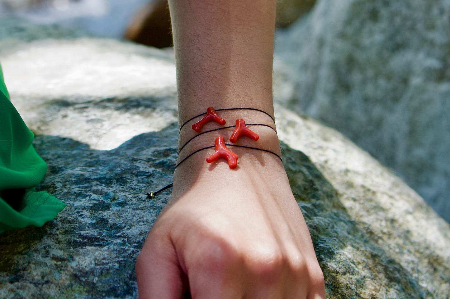 Bracelet Cordon « Porto - Vecchio » en Corail de Bonifacio