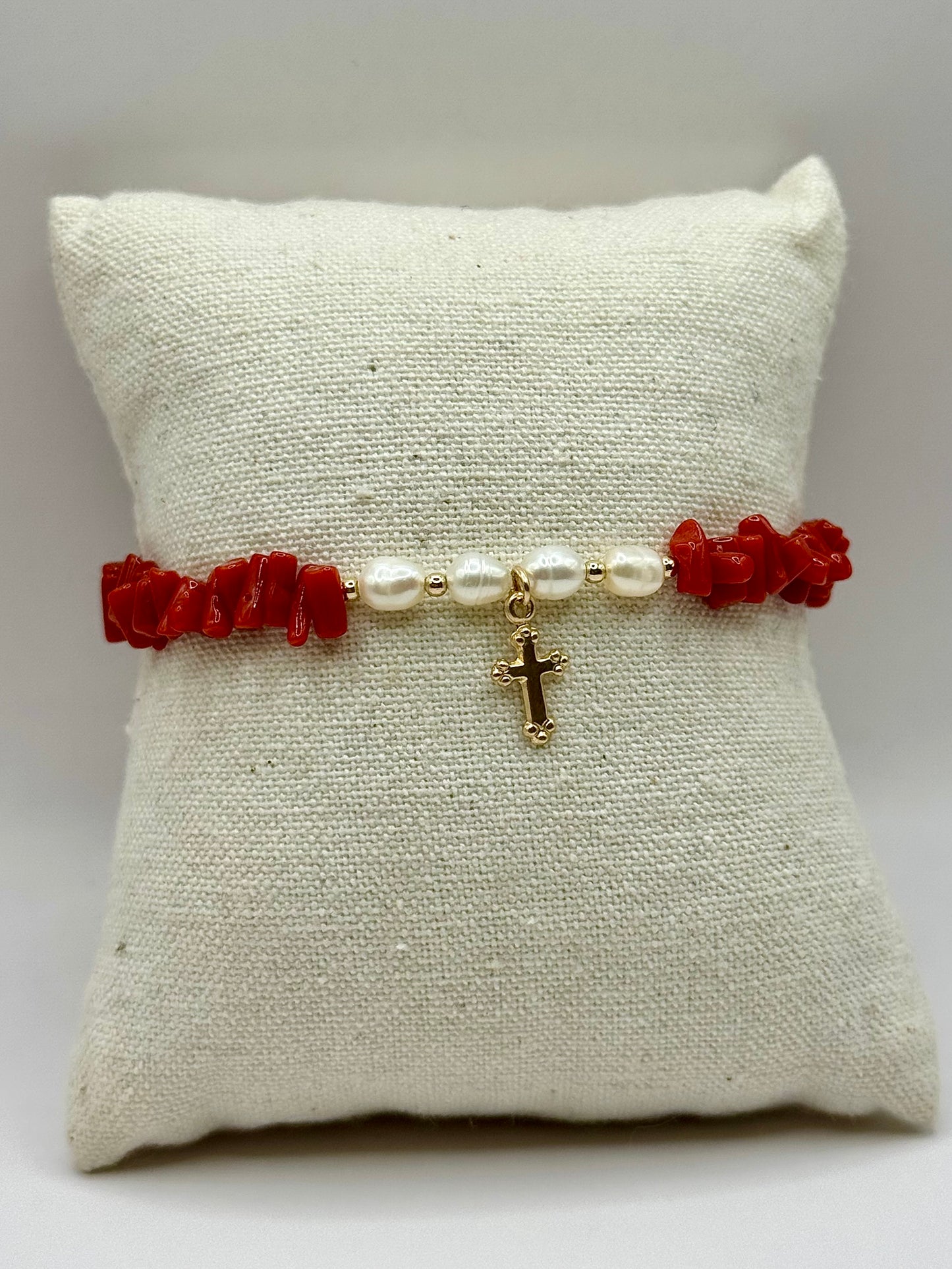 Bracelet « Sacre » en Corail Corse et Perles de Culture