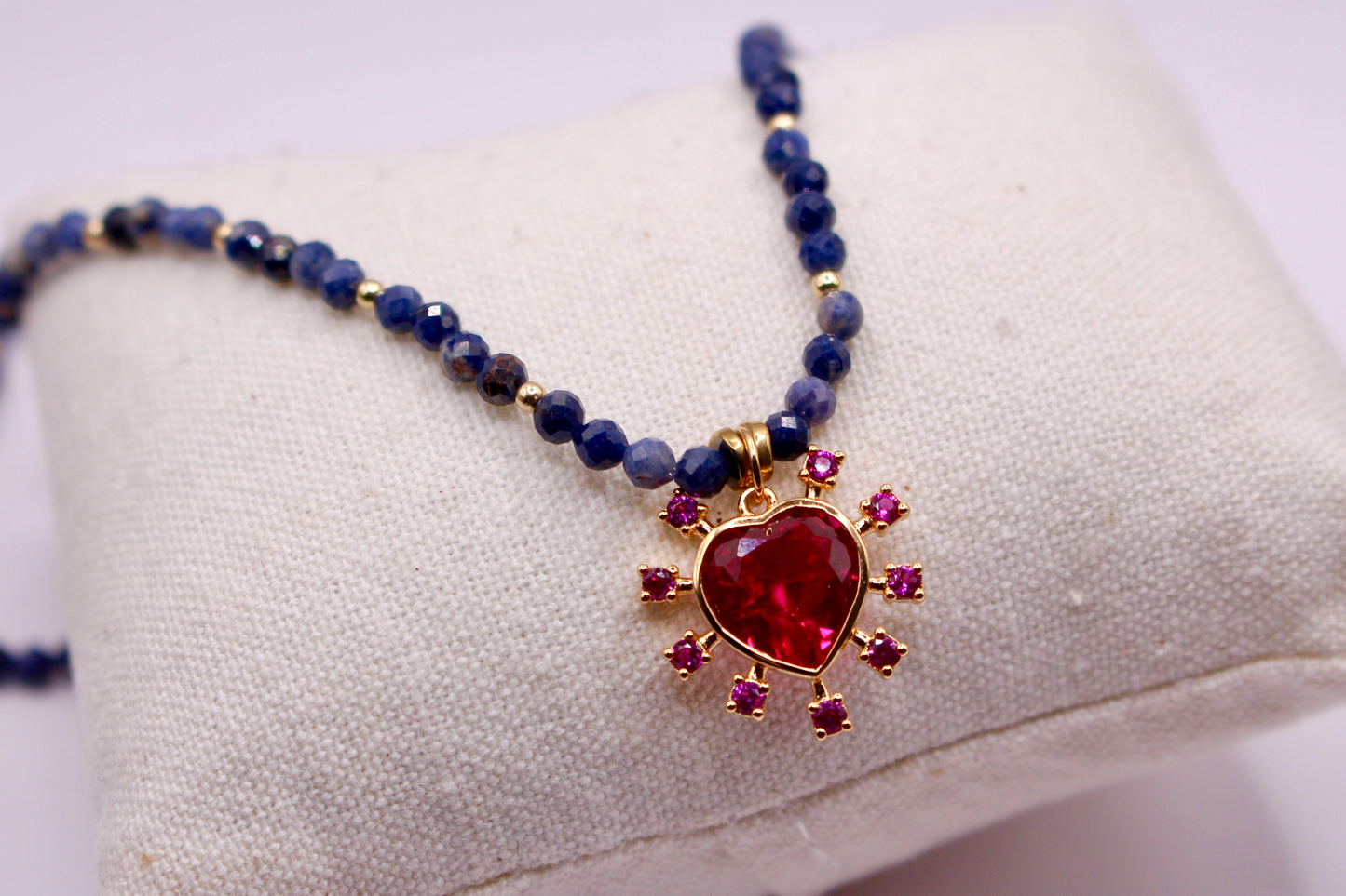 Collier « Saphir d’amour » or laminé, gold filled