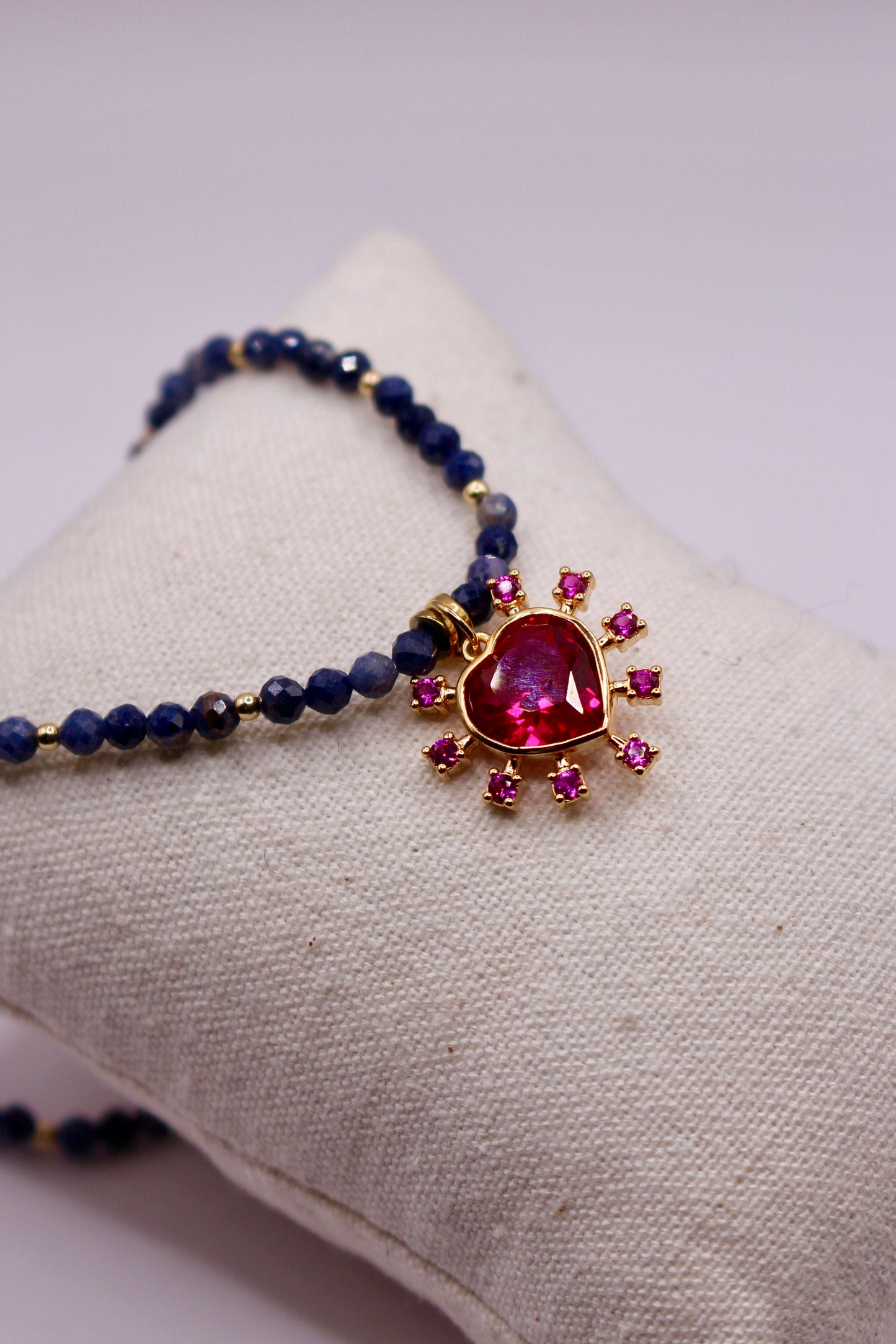 Collier « Saphir d’amour » or laminé, gold filled
