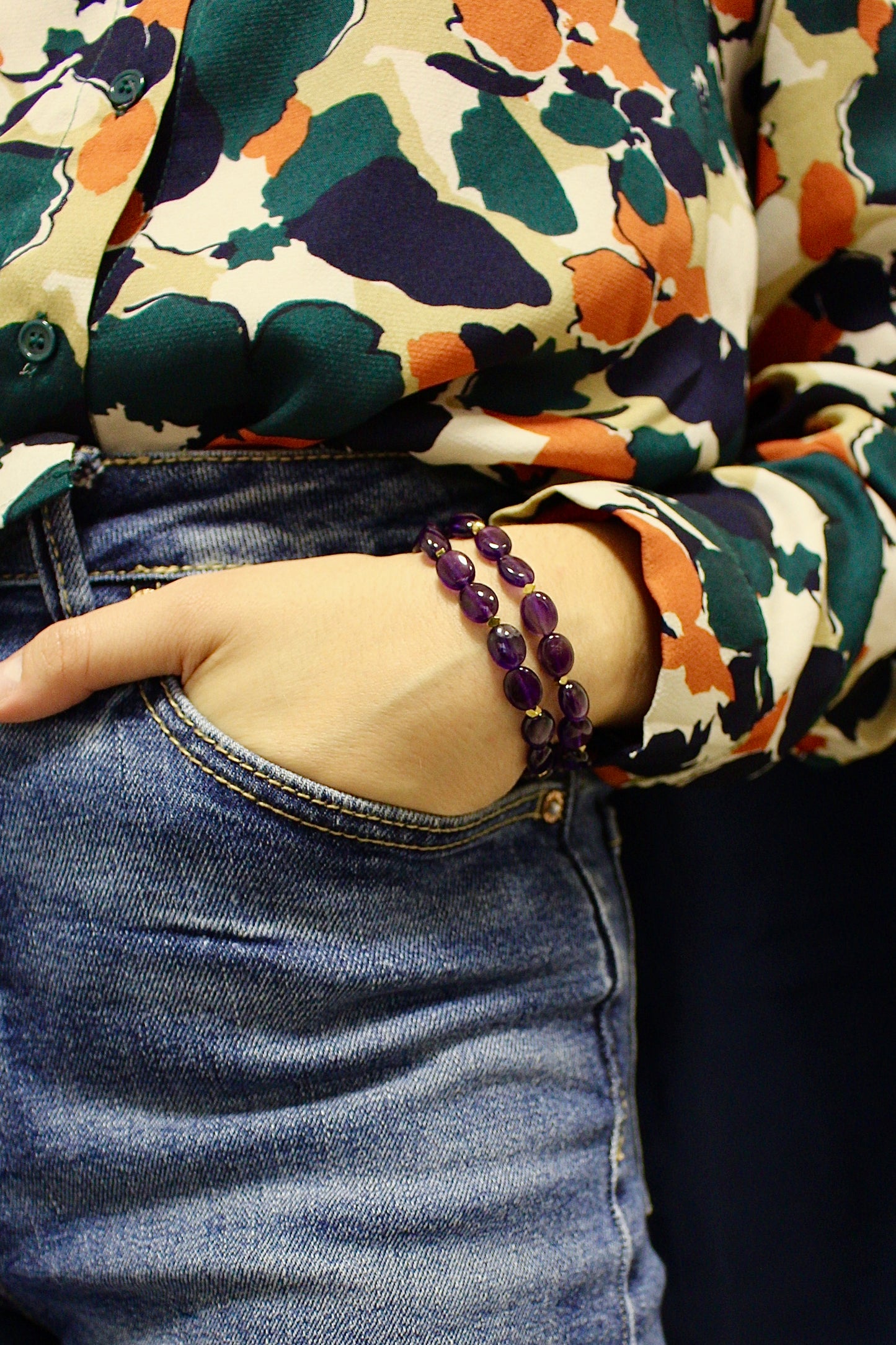 Bracelet Bohème en Améthyste
