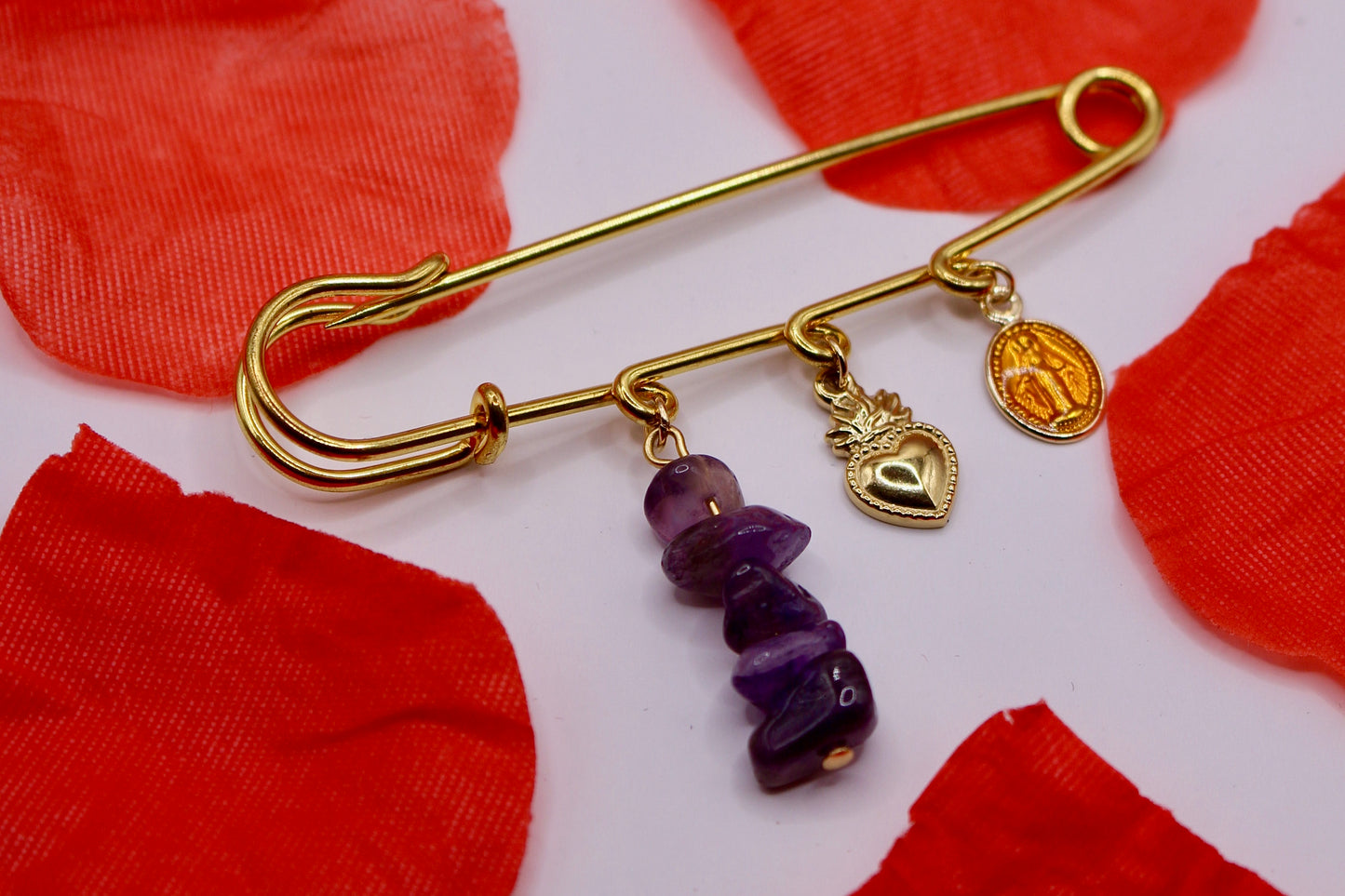 Broche « Valentine » Améthyste