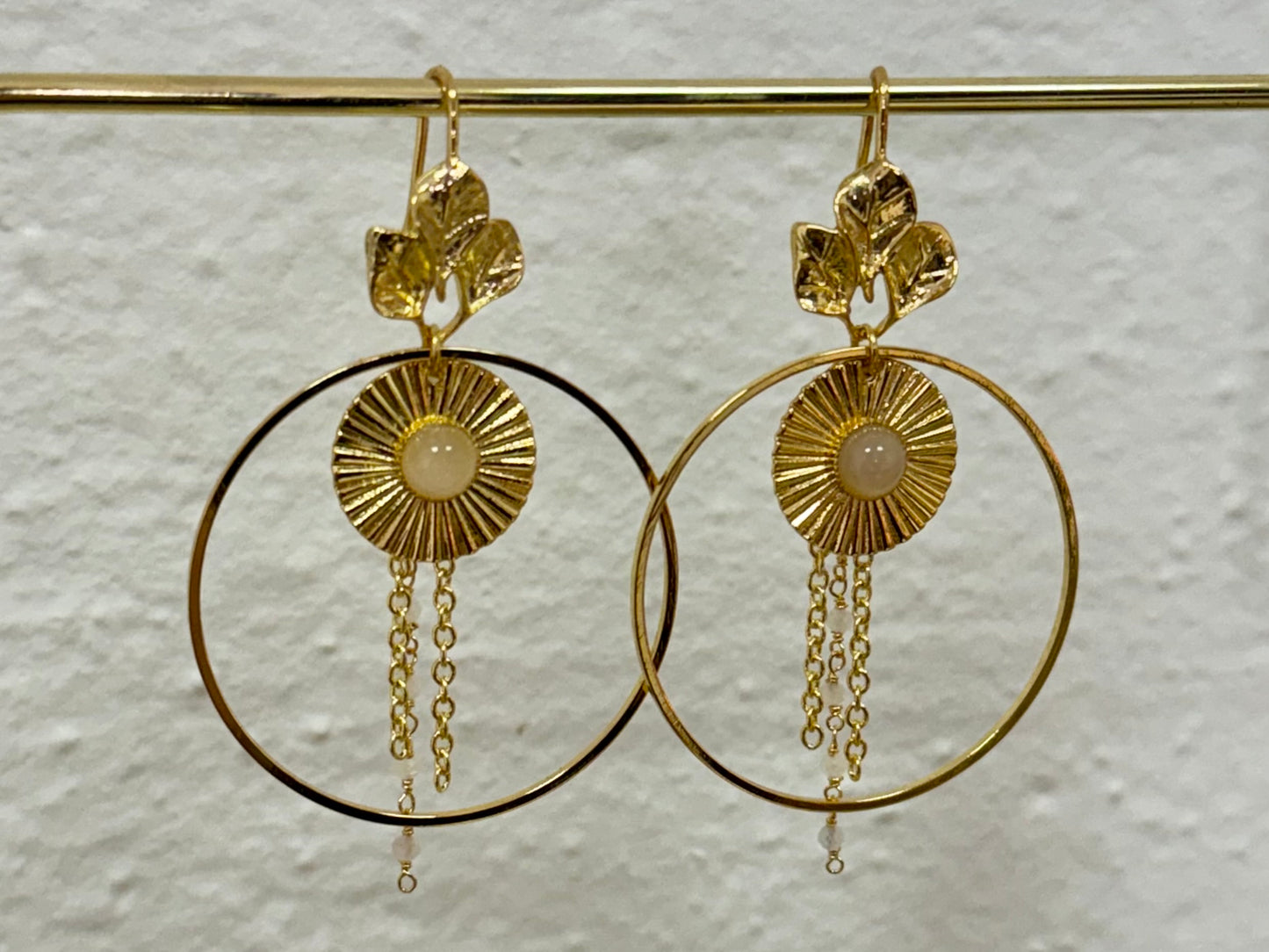 Boucles d’oreilles Rêve Solaire en Pierre de soleil