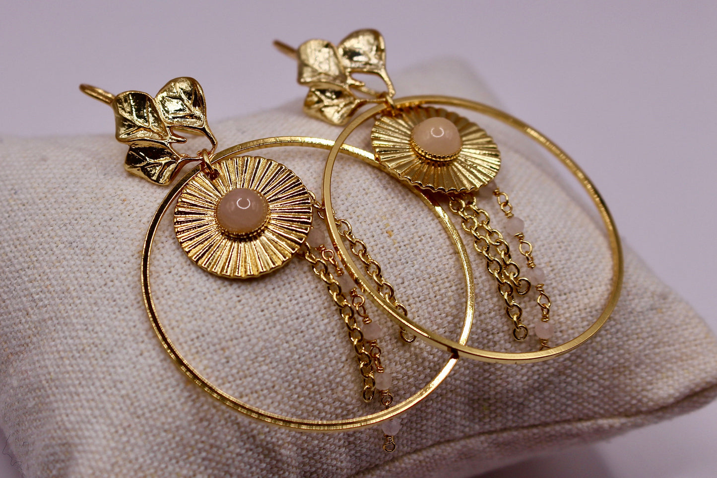 Boucles d’oreilles Rêve Solaire en Pierre de soleil