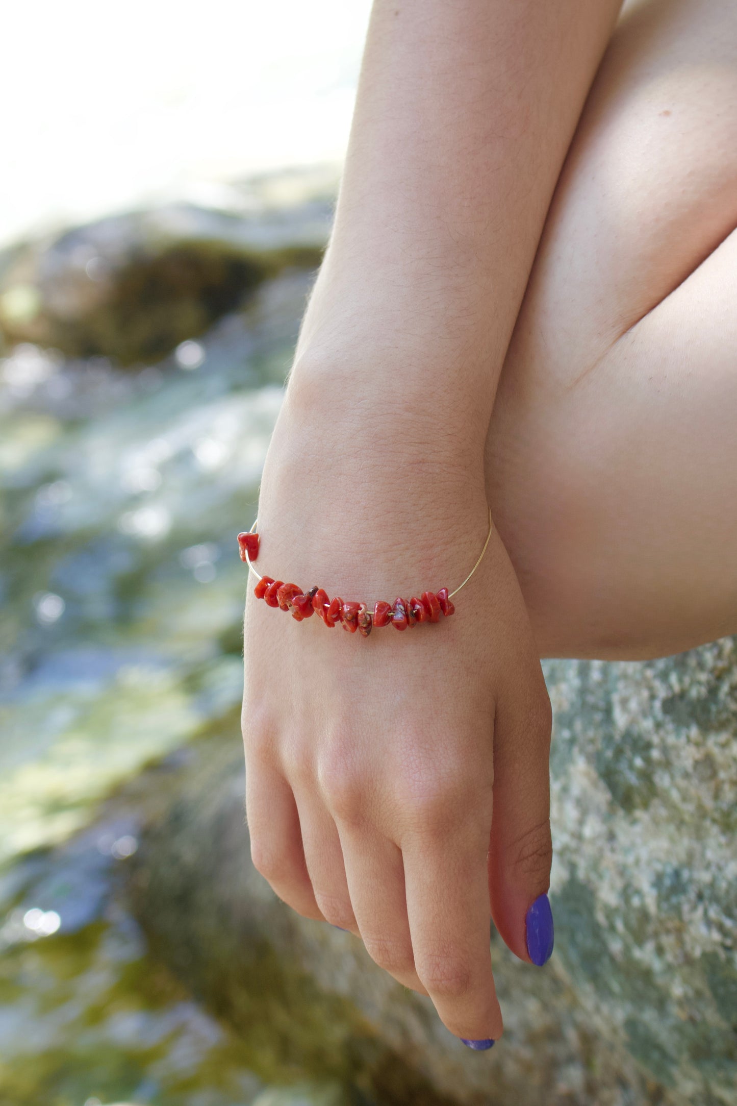 Bracelet Jonc « Cavallo » Corail Corse