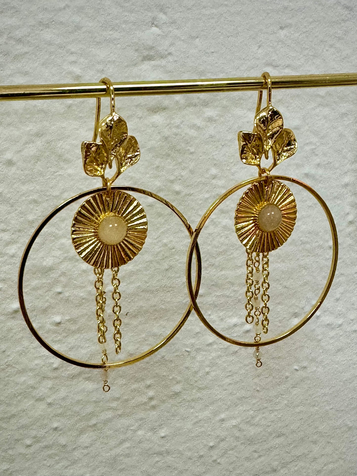 Boucles d’oreilles Rêve Solaire en Pierre de soleil