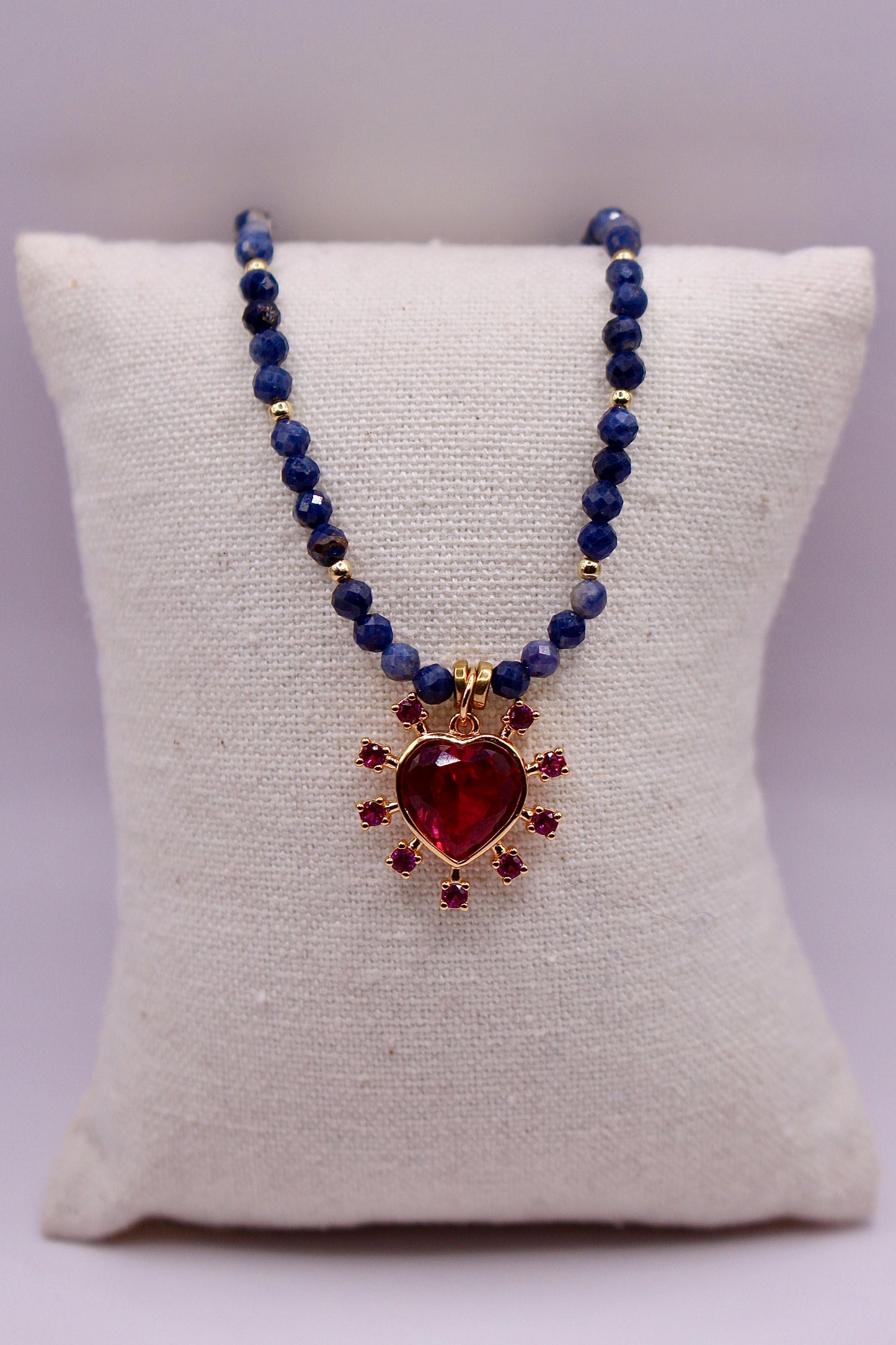 Collier « Saphir d’amour » or laminé, gold filled