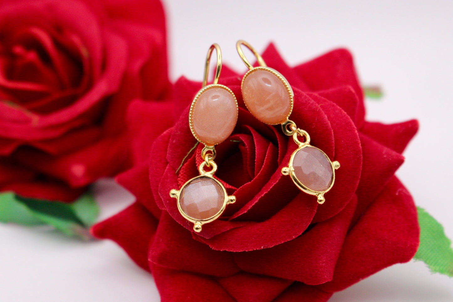 Boucles d’oreilles « Mélodie » Pierre de soleil