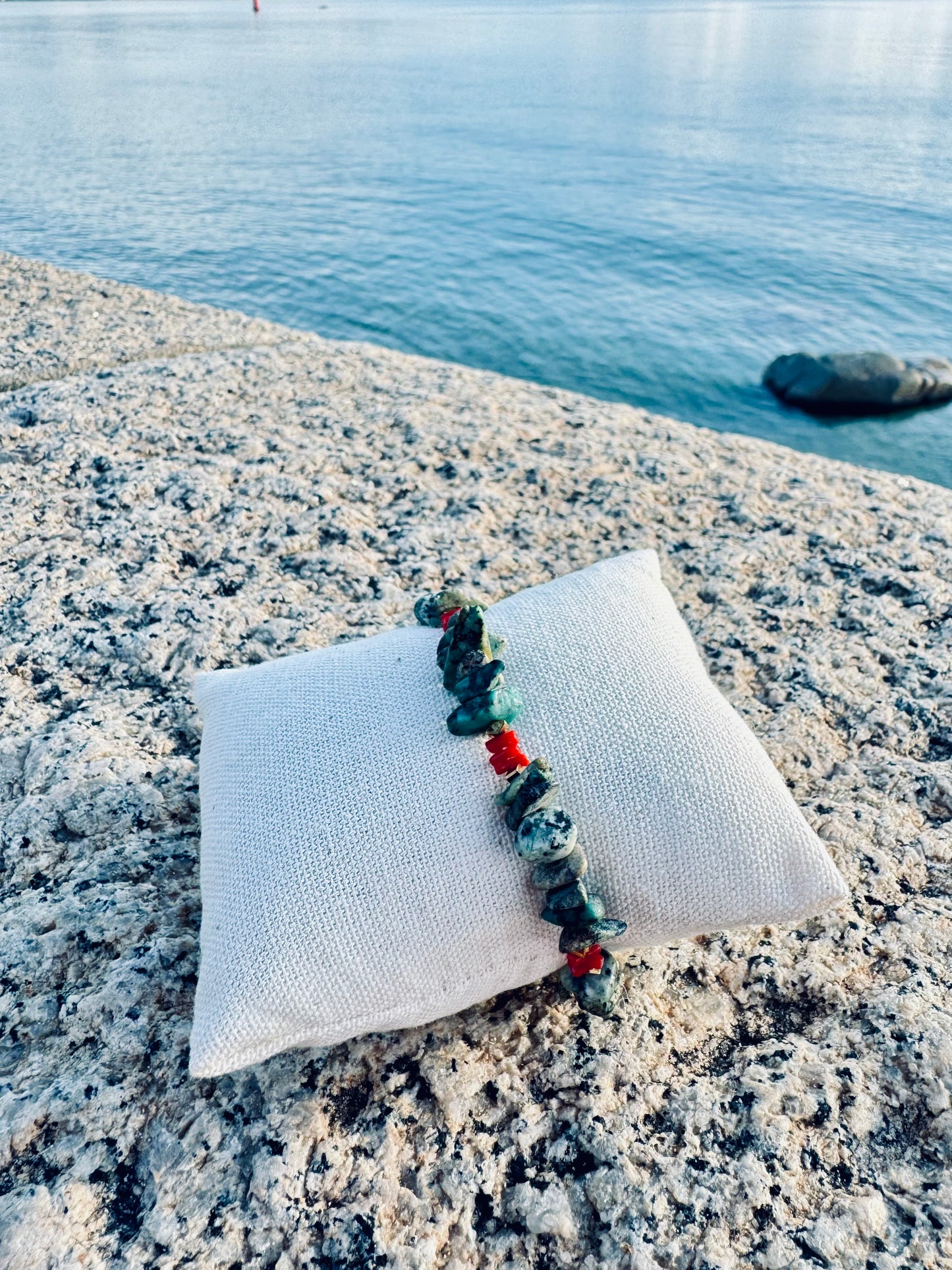 Bracelet Rivage Sauvage en corail et Turquoise