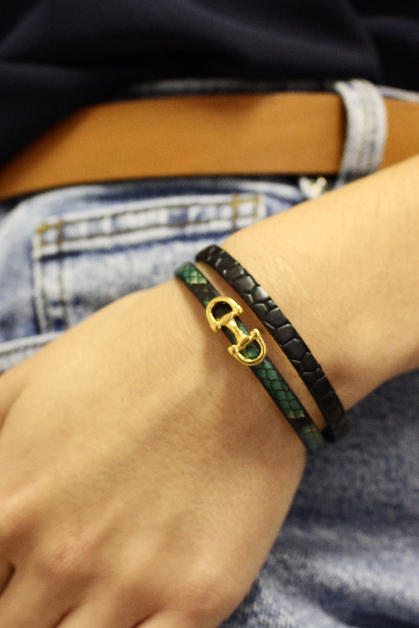 Bracelet Python en Cuir