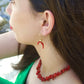 Boucles d’oreilles « Salvatica » en Corail Corse et Or laminé