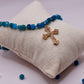 Collier Bleu Sacré en Apatite et Or laminé/plaqué