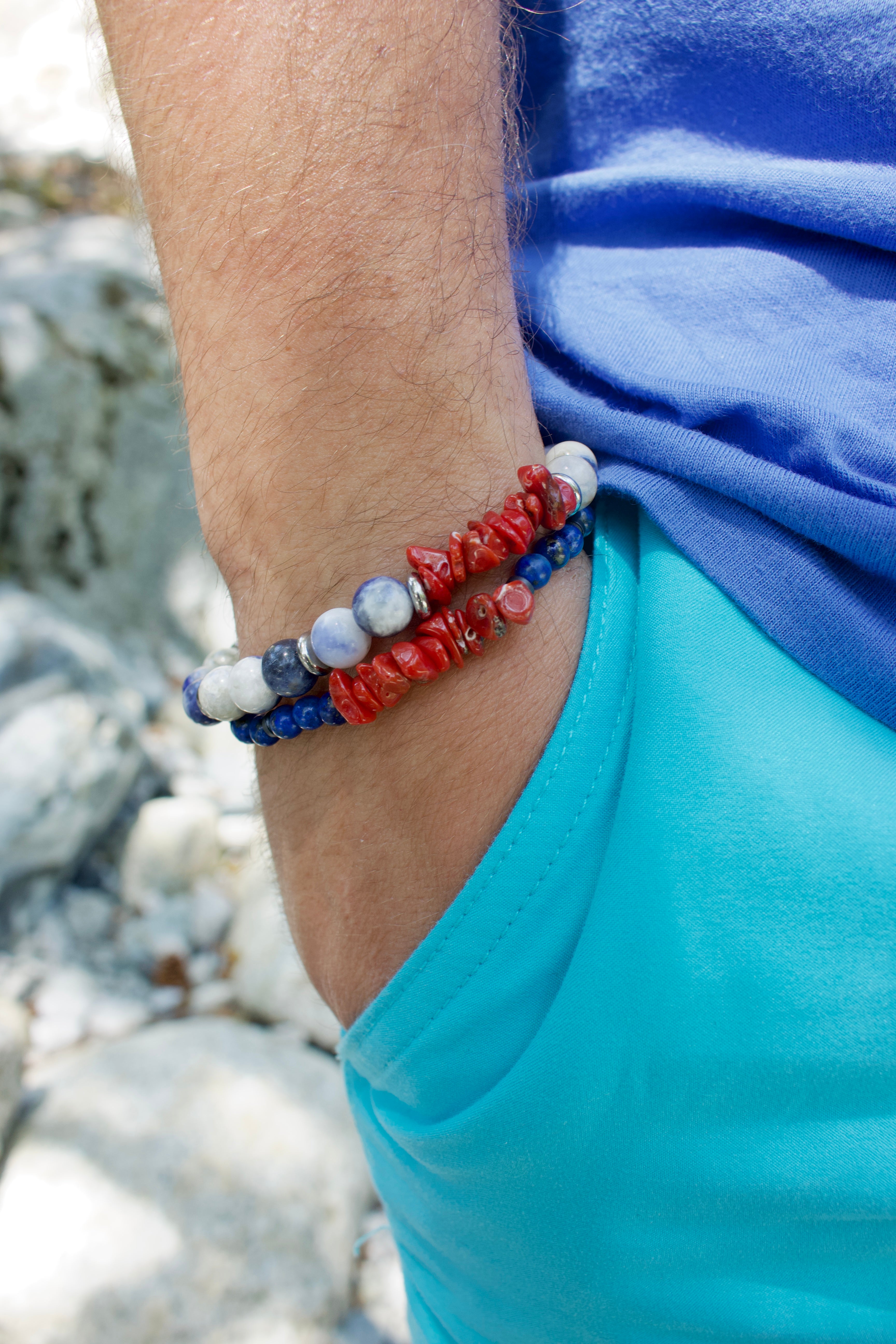 Bracelet « Urbain » Homme en Corail Corse