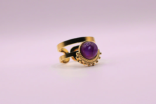 Bague éventail en Amethyste