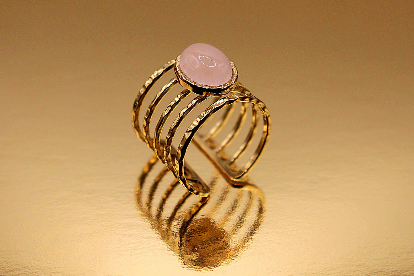 Bague Égérie en Quartz rose