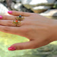 Bague Étoile en Agate Crazy Lace blueu