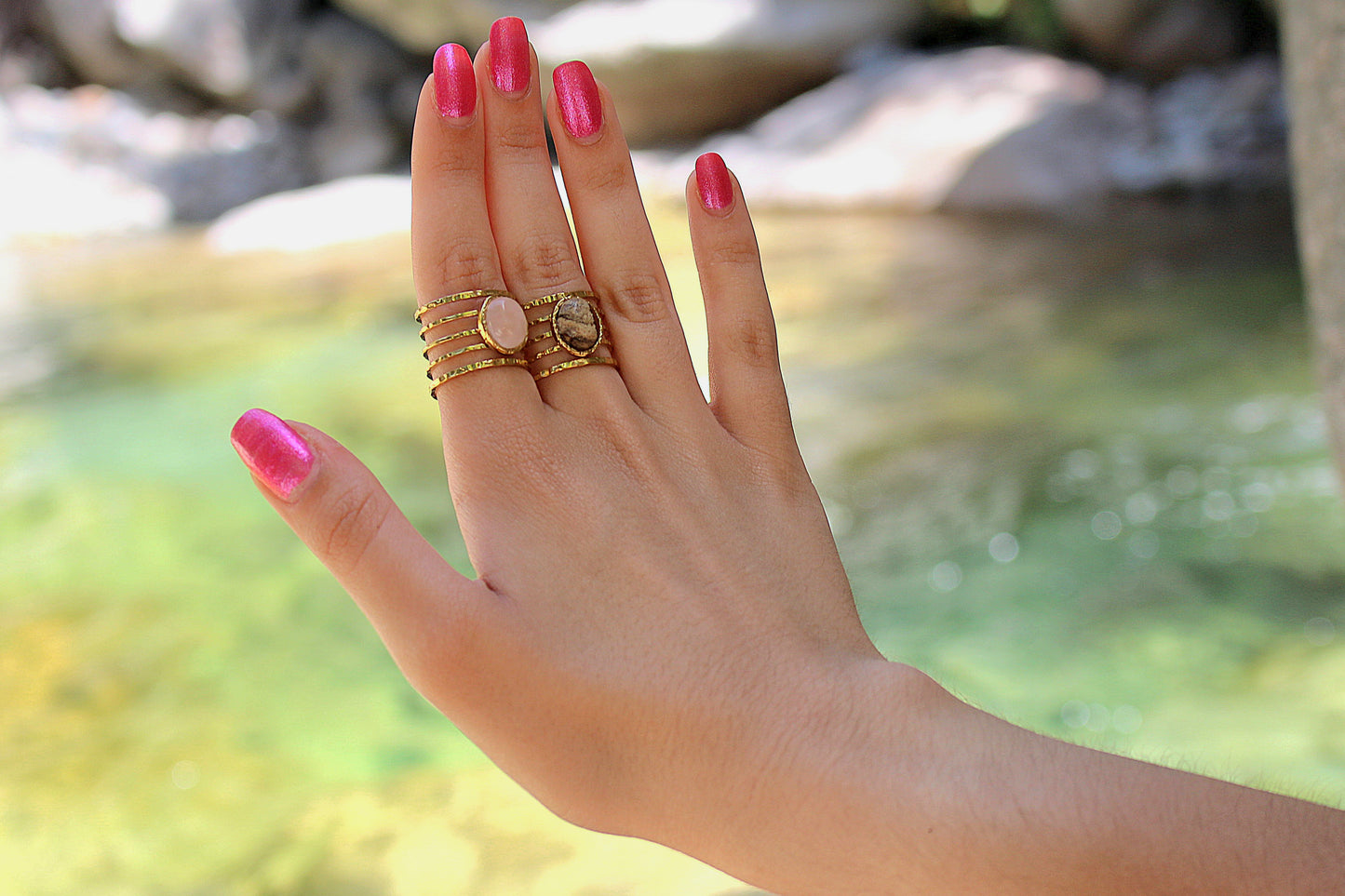 Bague Égérie en Quartz rose