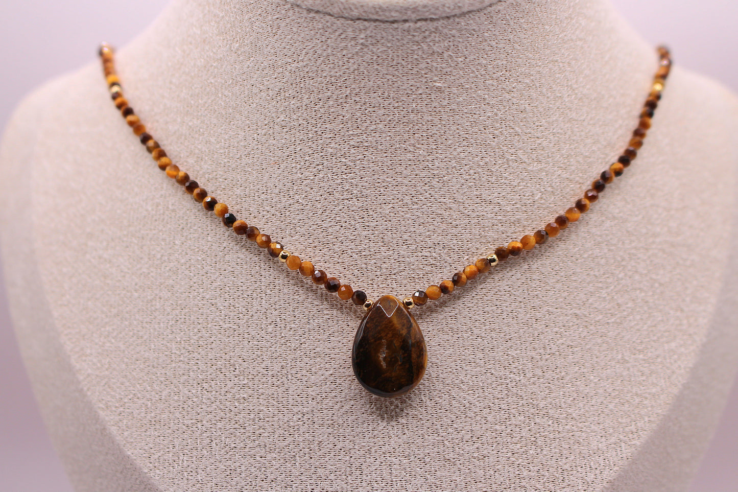 Collier Savane en Oeil de Tigre