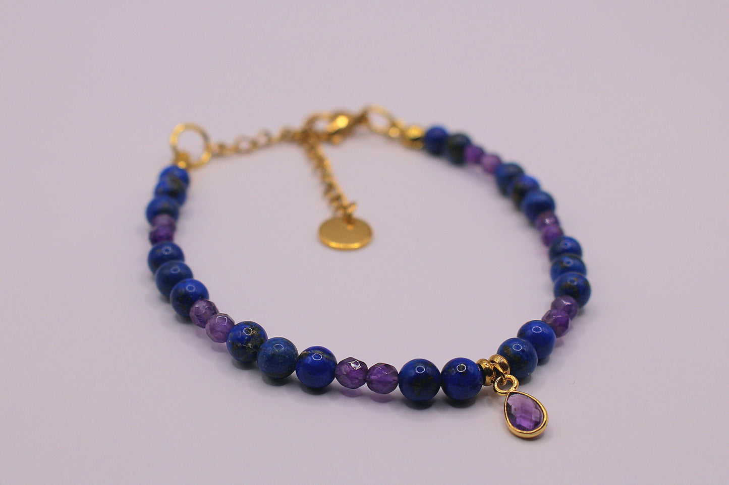 Bracelet Scintillant en Amethyste et Lapis Lazuli