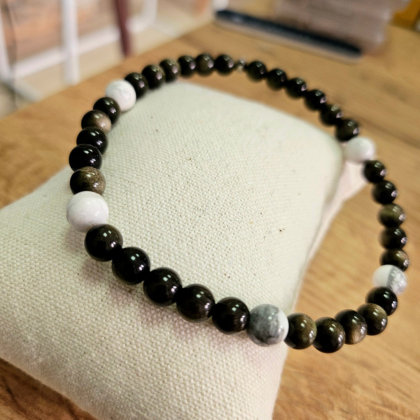 Bracelet Urbain Howlite et Obsidienne