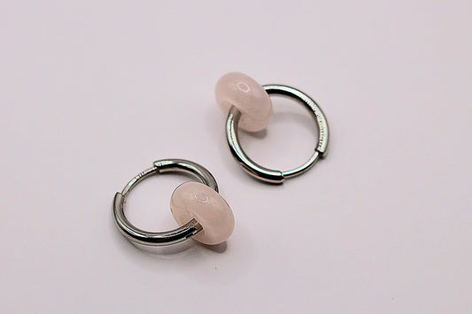 Boucles d'oreilles Essence en Quartz rose