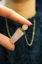 Sautoir Fragrance en Quartz rose