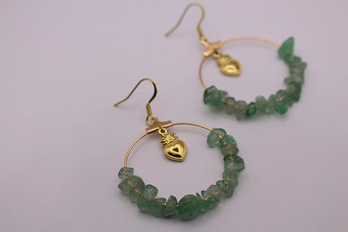 Boucles d'oreilles Cupidon en Quartz Rutile