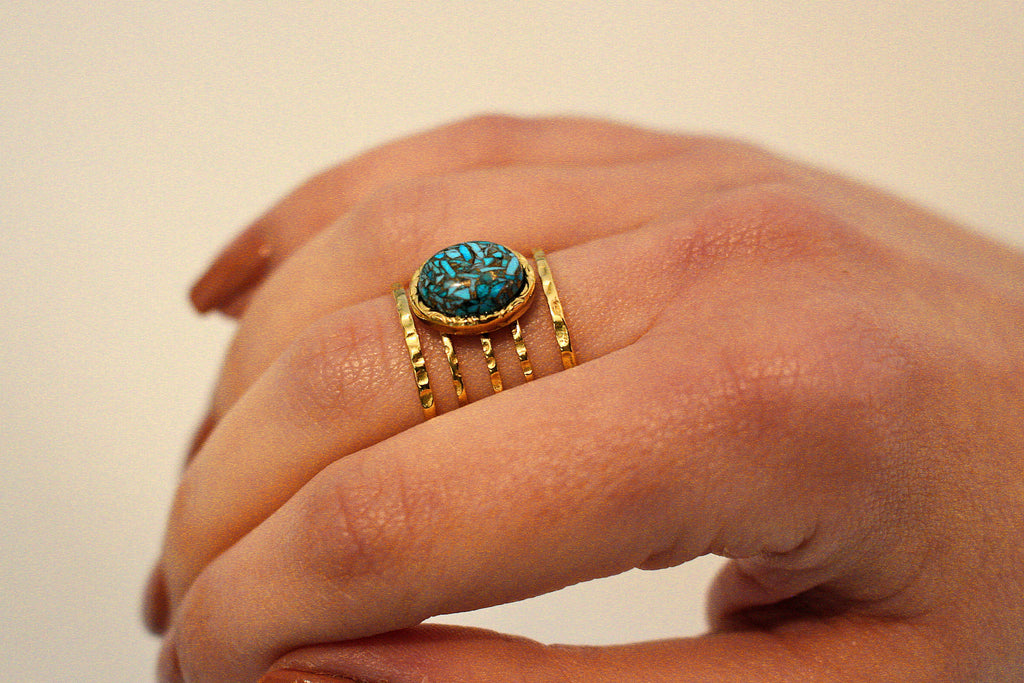 Bague Égérie en Turquoise cuivrée