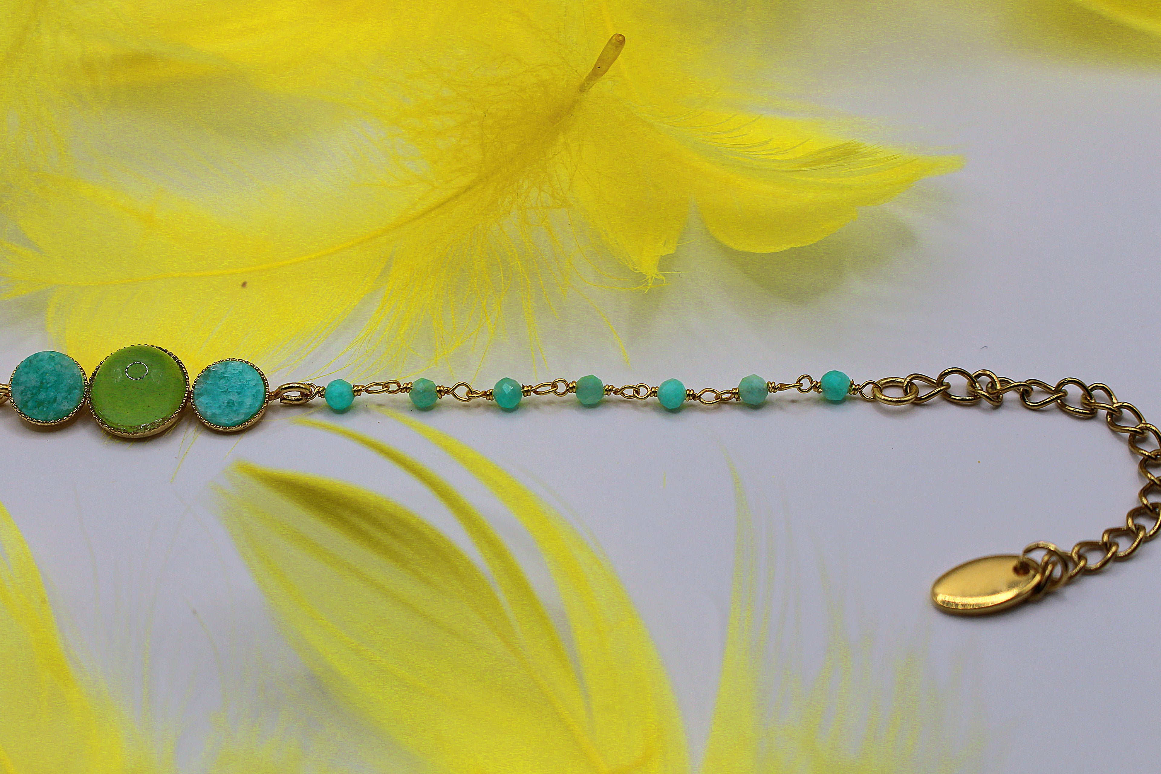 Bracelet Délicat en Amazonite et Aventurine