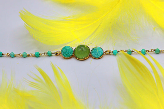 Bracelet Délicat en Amazonite et Aventurine