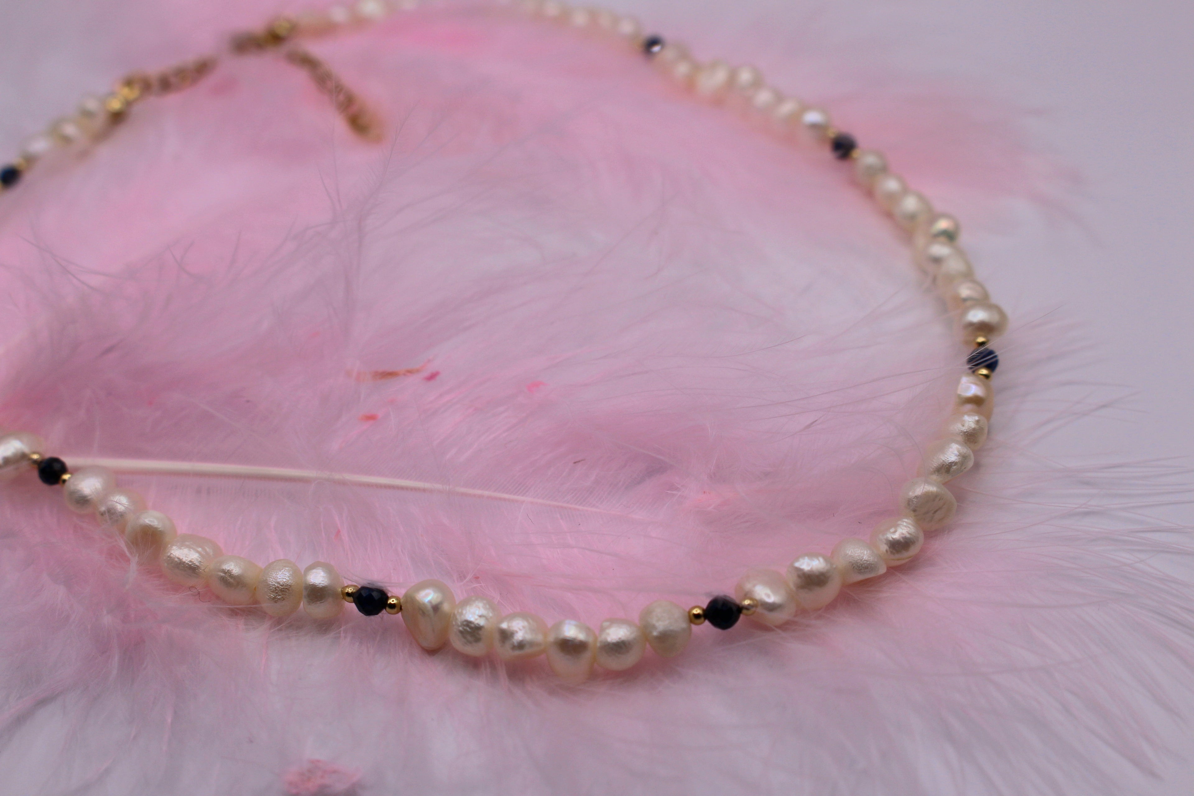 Collier Baroque en perles de culture / Saphir