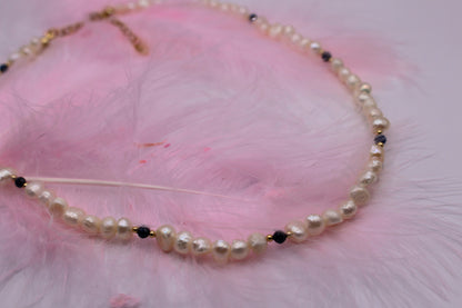 Collier Baroque en perles de culture / Saphir