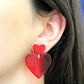 Boucles d'oreilles Double cœur