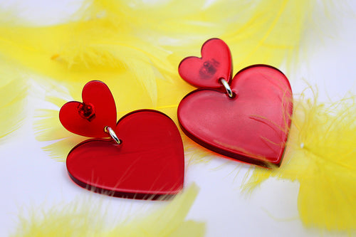 Boucles d'oreilles Double cœur
