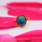 Bague Étincelle en Agate Cray blue