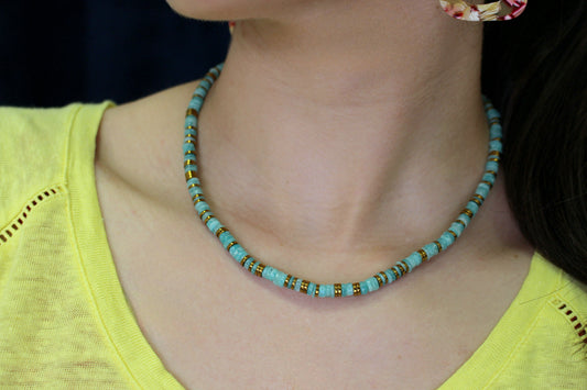 Collier Surf en Amazonite