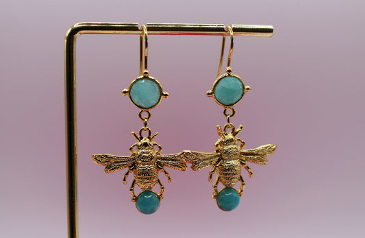 Boucles d'oreilles Maya en Amazonite