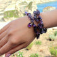 Bracelet triple Gemme en Améthyste