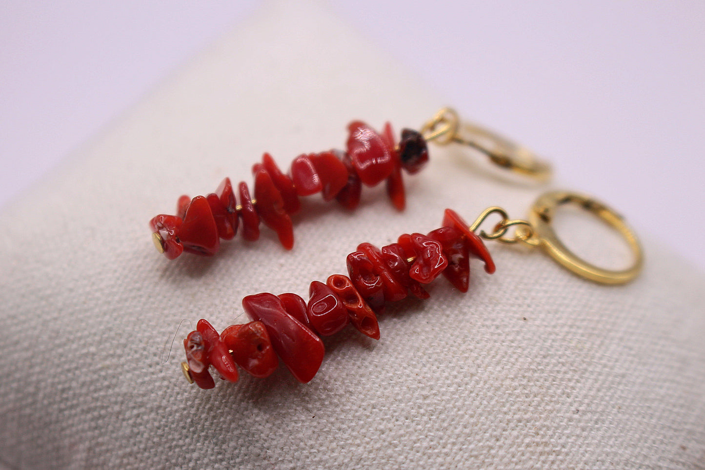 Boucles d'oreilles Bavella en Corail