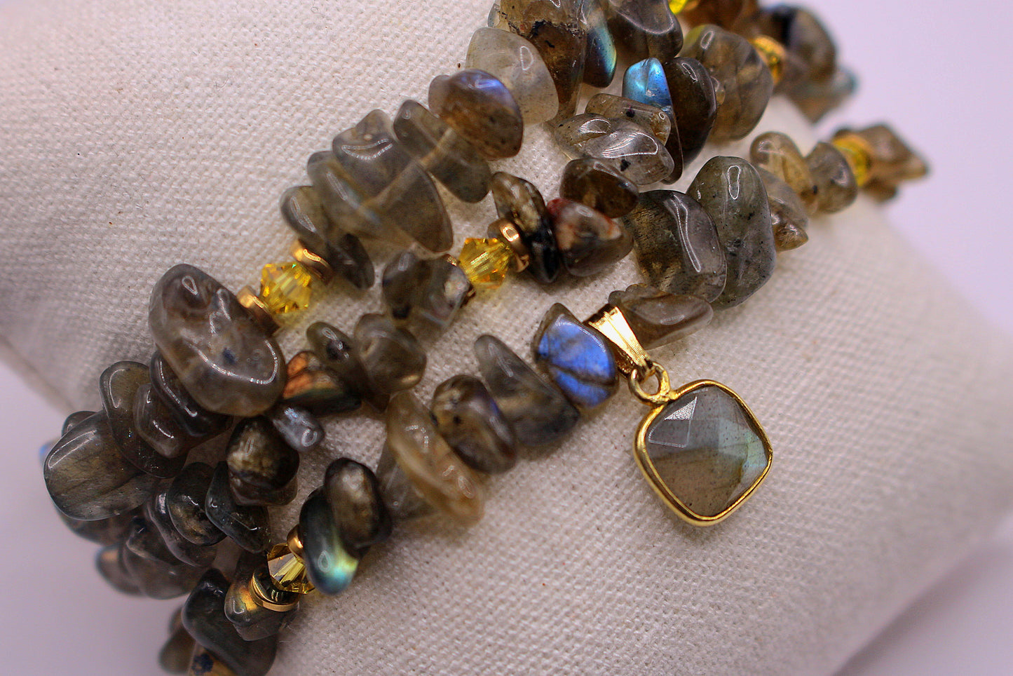 Bracelet Triple Gemme en Labradorite