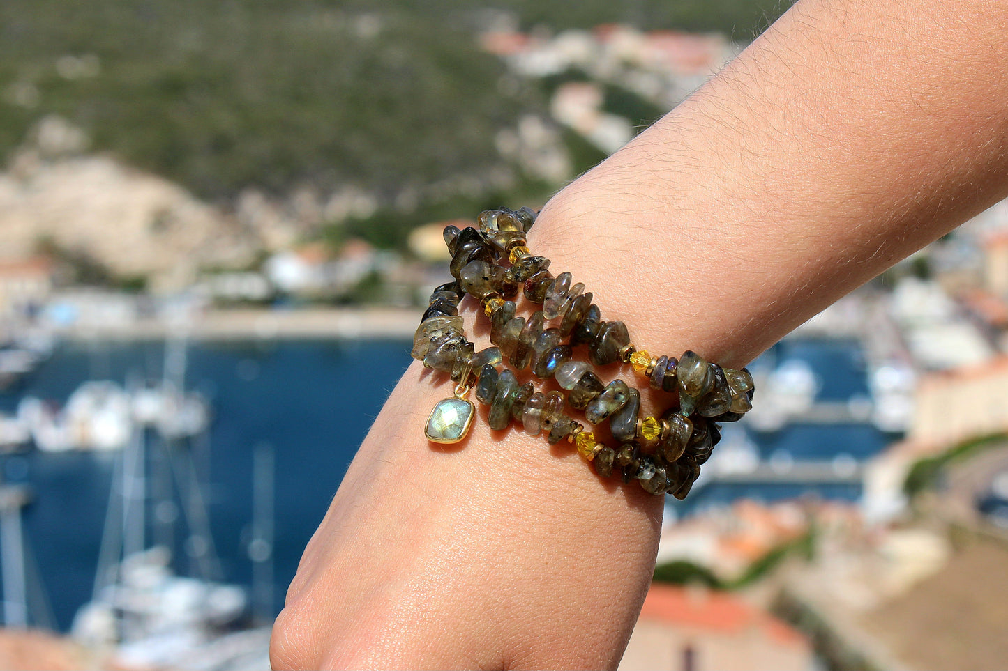 Bracelet Triple Gemme en Labradorite