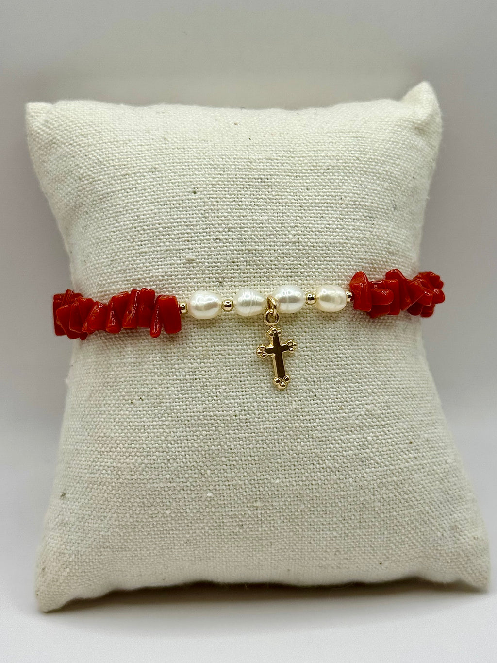 Bracelet « Sacre » en Corail Corse et Perles de Culture