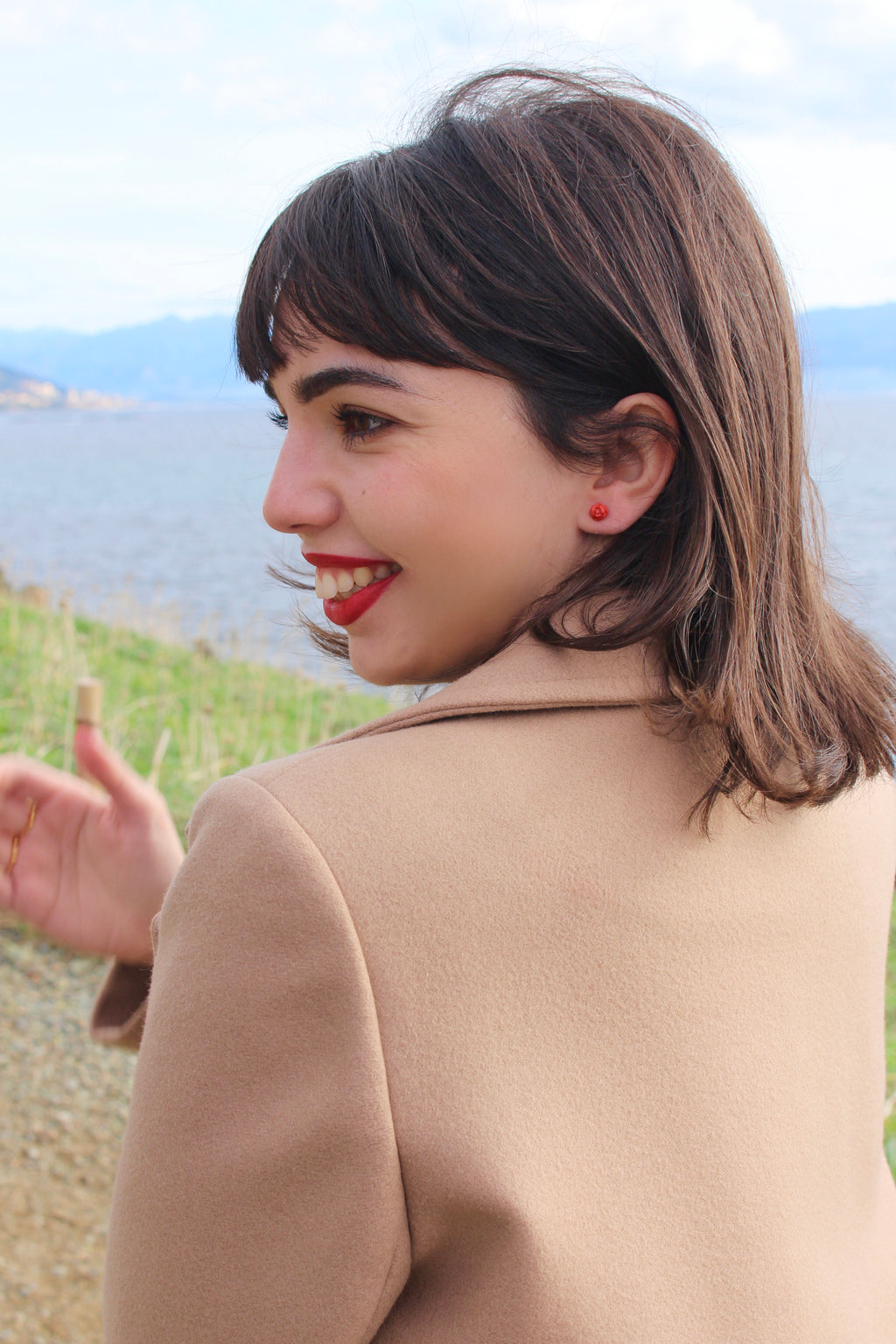 Boucles d’oreilles « Fiore » Corail de Bonifacio