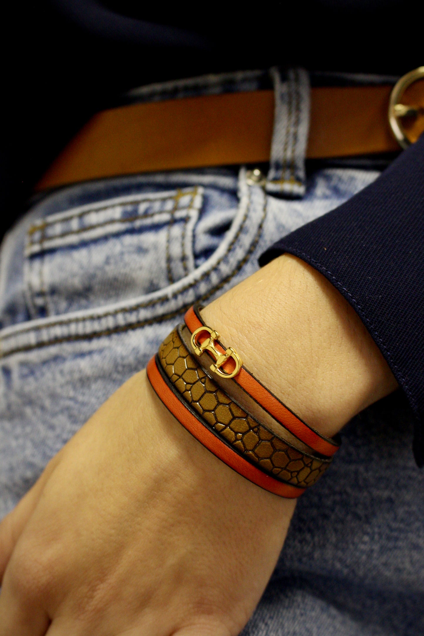 Bracelet Croco en Cuir