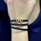 Bracelet Triple Corbeau en Cuir
