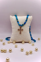Collier Bleu Sacré en Apatite et Or laminé/plaqué
