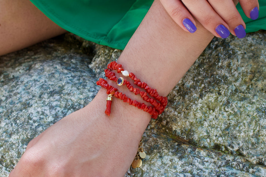 Bracelet "Palma" en Corail Corse de Bonifacio