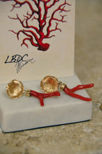 Boucles d’oreilles « Nénuphar » en Corail Corse