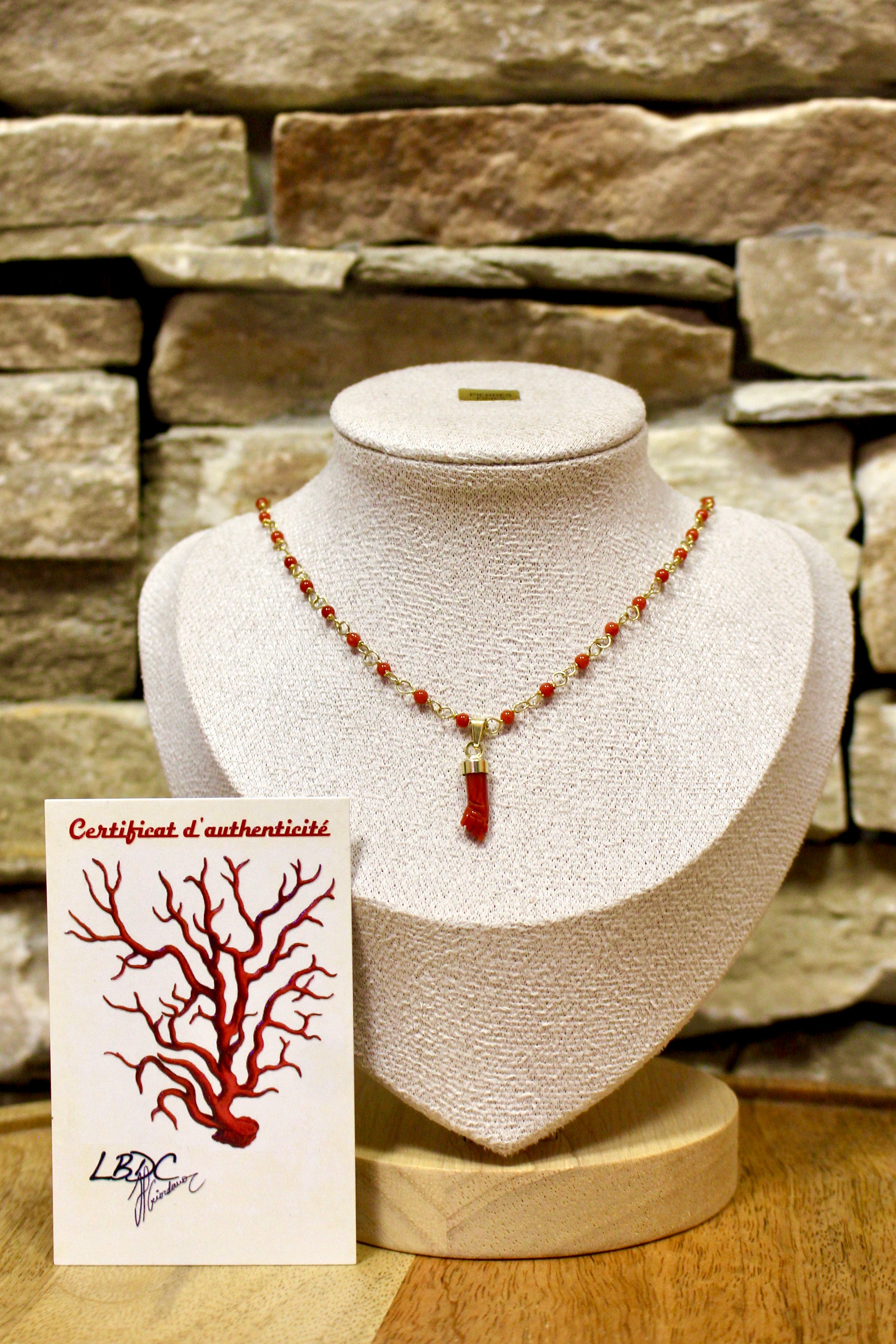 Collier « Héritage » Corail de Bonifacio