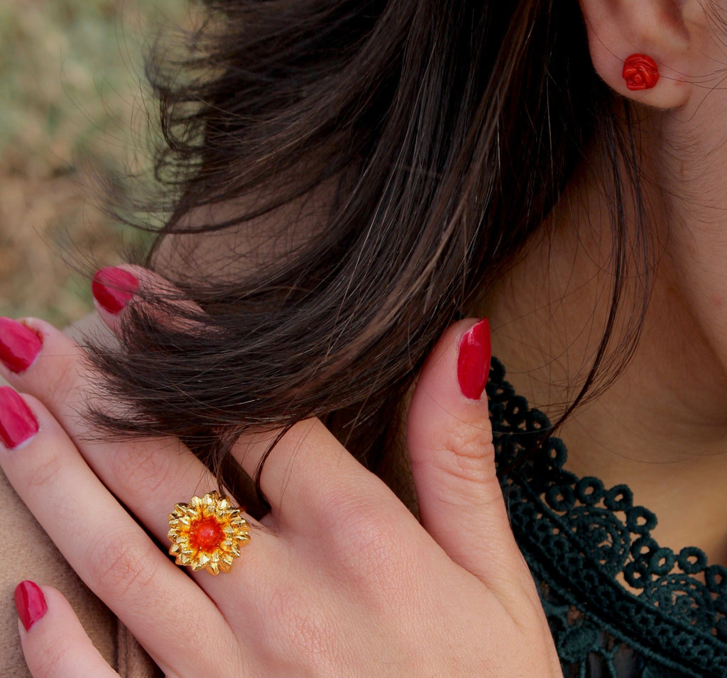 Boucles d’oreilles « Fiore » Corail de Bonifacio